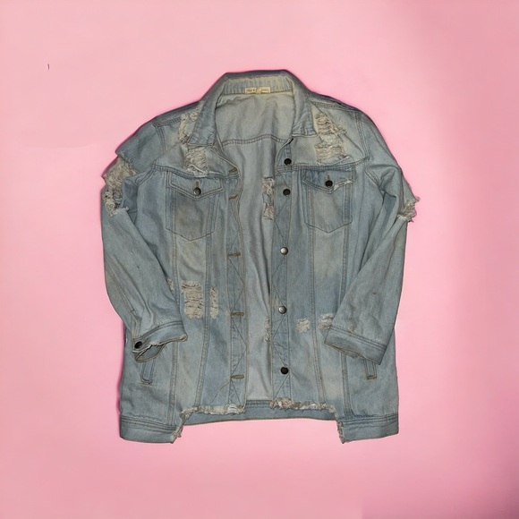 Hope's Jackets & Blazers - Hope’s Boutique distressed denim jacket